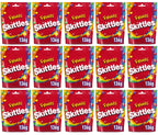 15 x Skittles Vegan Chewy Sweets Fruit Flavoured Pouch Bag 136G