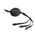 Retractable Silicone Charging Cable - 3 in 1