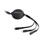 Retractable Silicone Charging Cable - 3 in 1