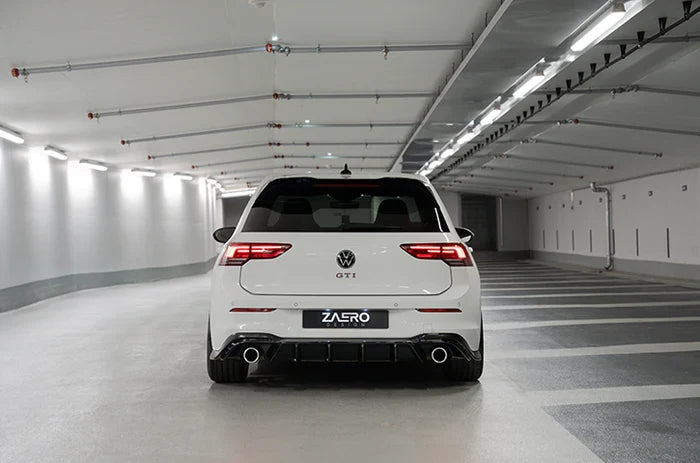 VW GOLF GTI MK8 EVO-1 GLOSS BLACK REAR DIFFUSER BY ZAERO (2020+)