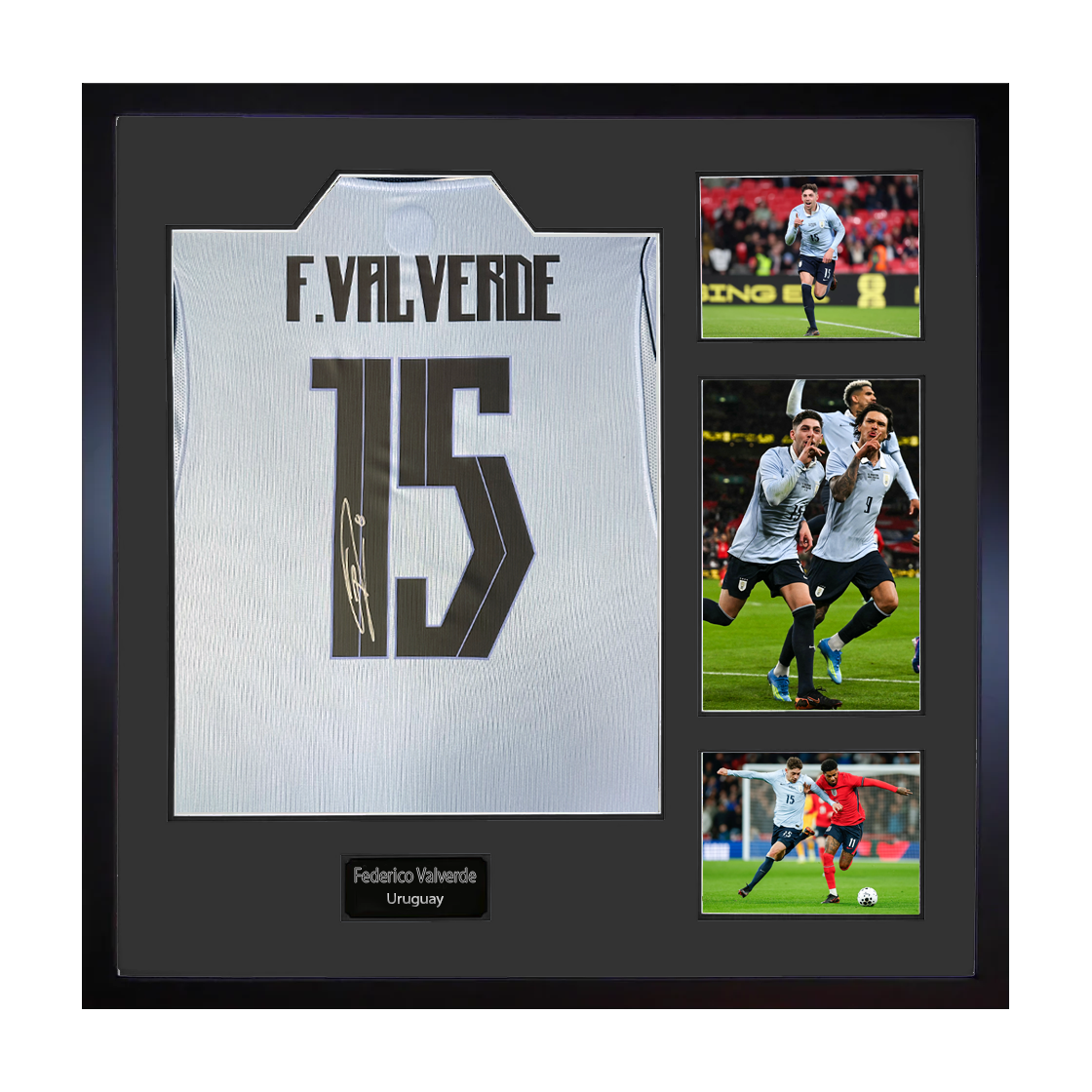 Federico Valverde Signed Uruguay Elite Frame