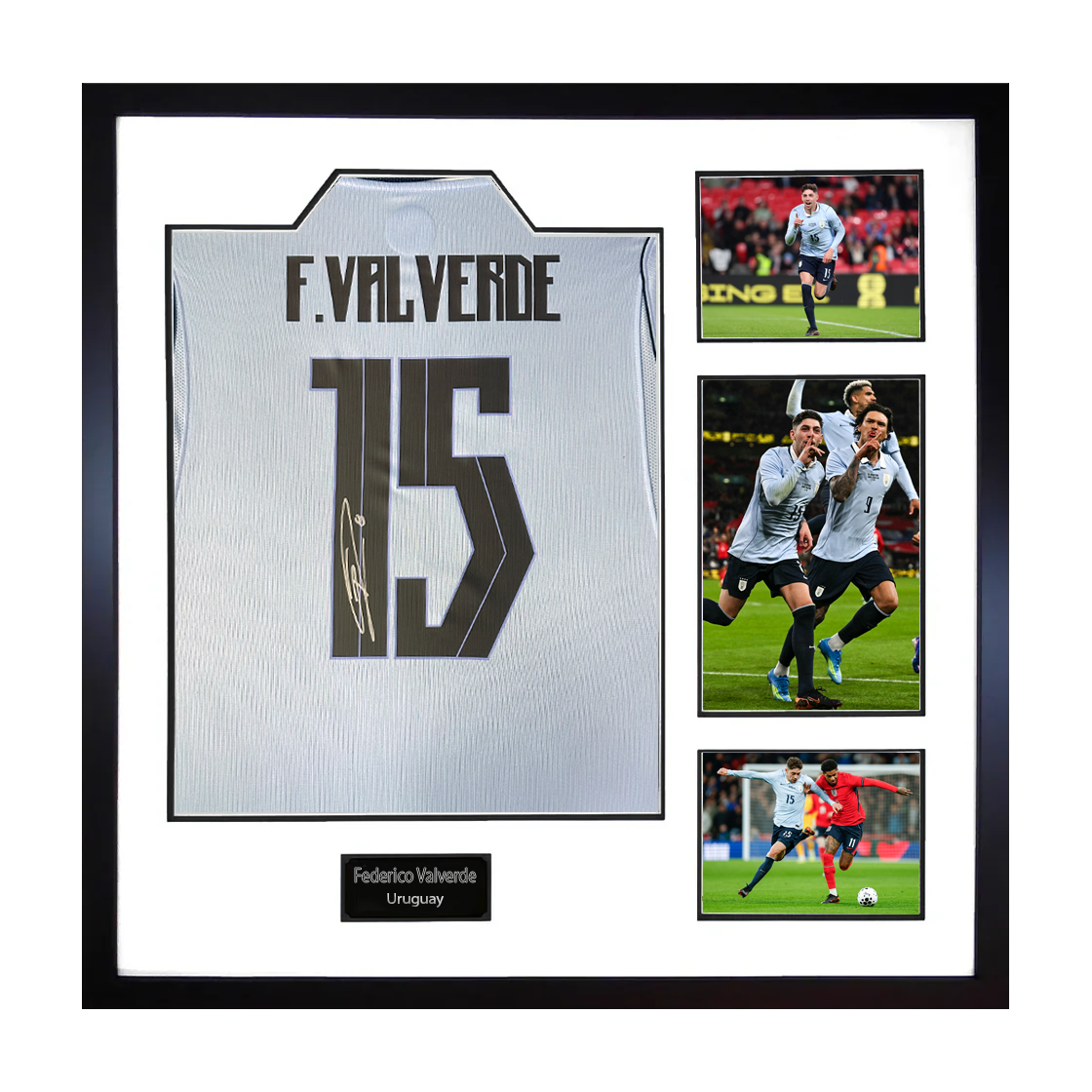 Federico Valverde Signed Uruguay Elite Frame
