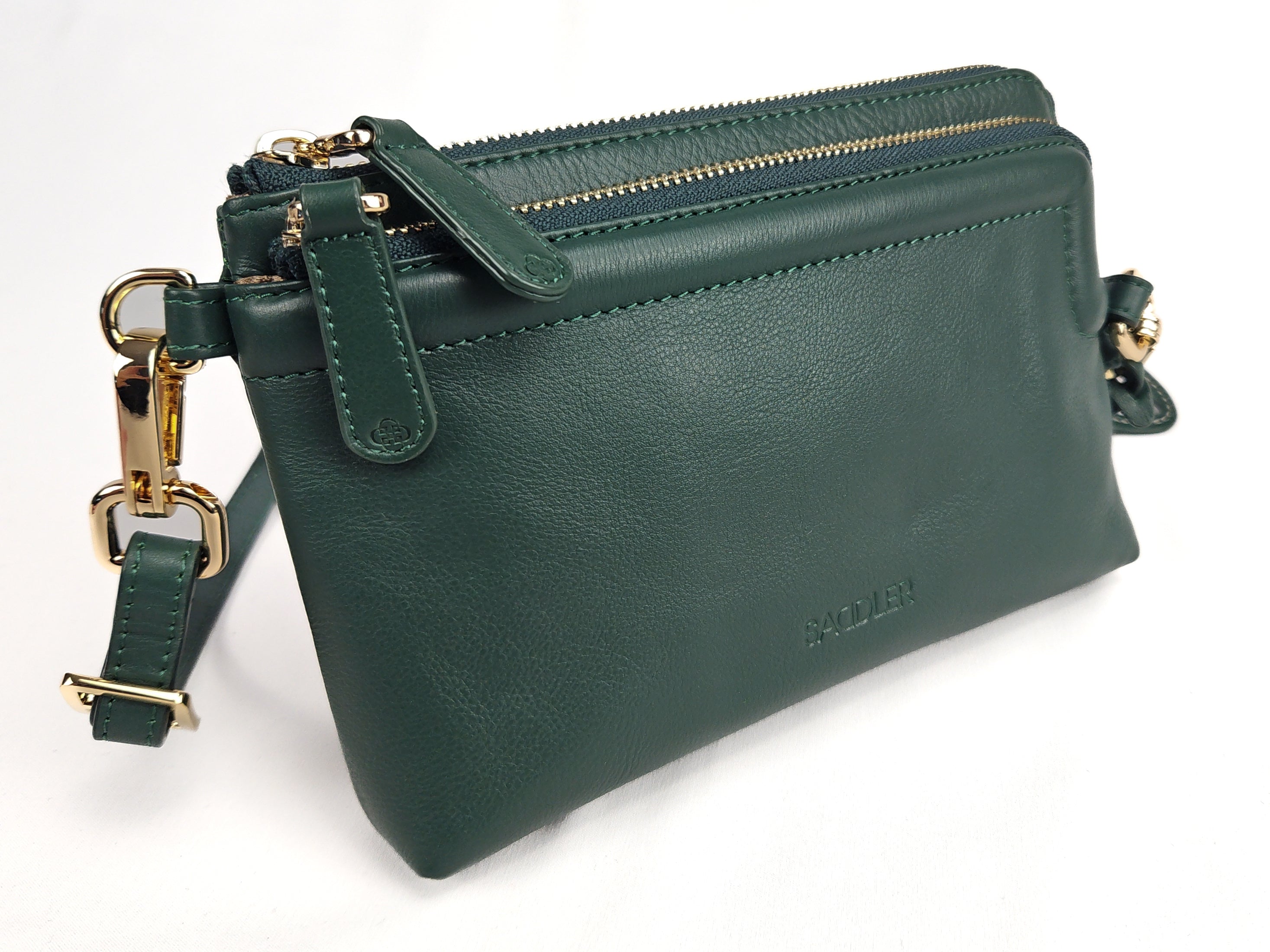 Heather Leather Clutch & Crossbody Bag - Handmade by Saddler  – Versatile & Compact
