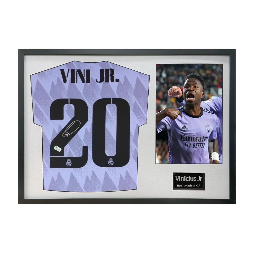 Vinícius Júnior Signed Real Madrid Shirt Classic Frame