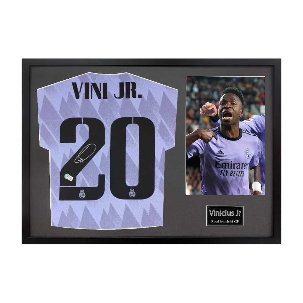 Vinícius Júnior Signed Real Madrid Shirt Classic Frame