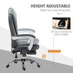 Vinsetto Heated 6 Points Vibration Massage Executive Office Chair Adjustable Swivel Ergonomic High Back Desk Chair Recliner with Footrest Grey