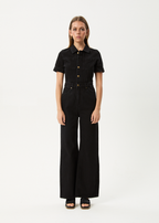 Afends Miami- Denim Flared Jumpsuit
