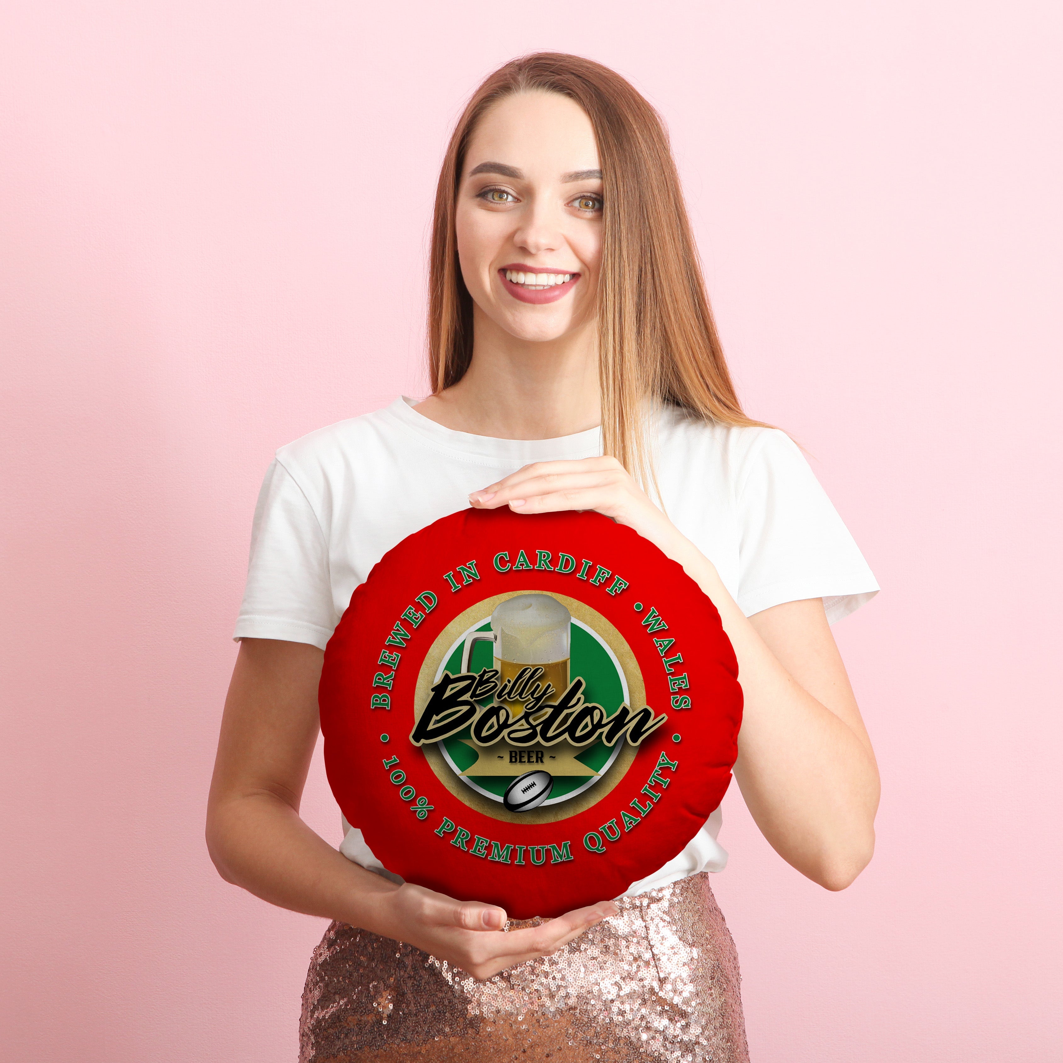 Wales Rugby League Boston  - Legend Collection - Circle Cushion 14"