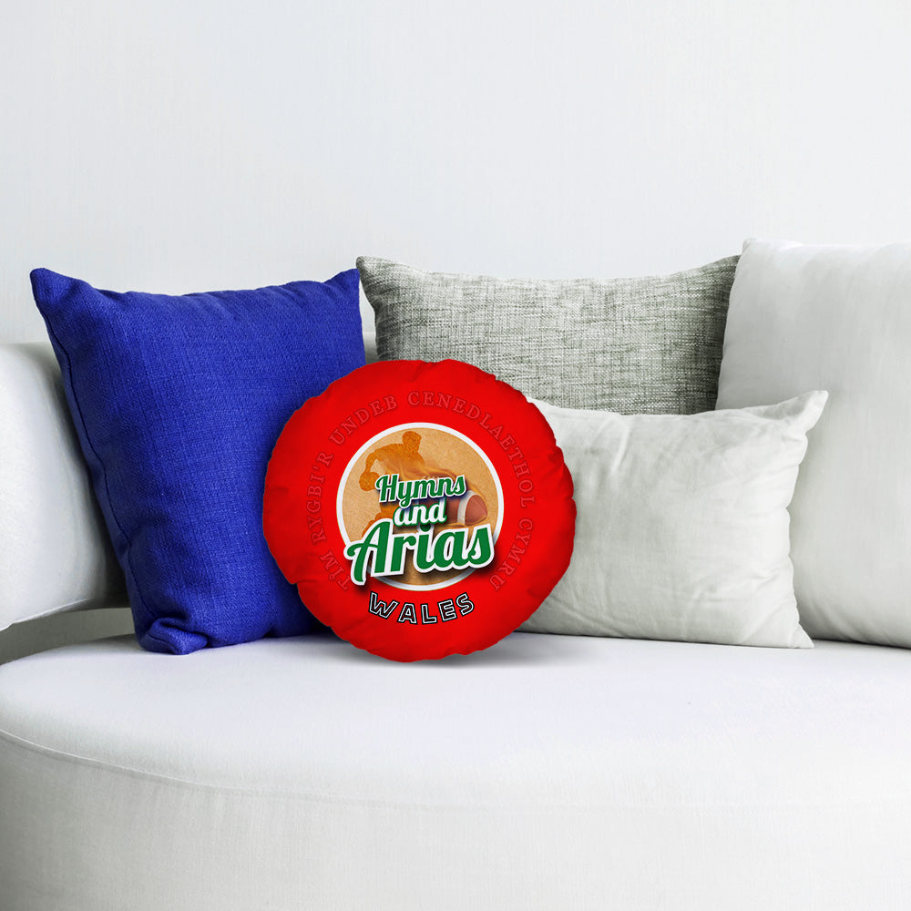 Wales Rugby Union Hymns  - Legend Collection - Circle Cushion 14"