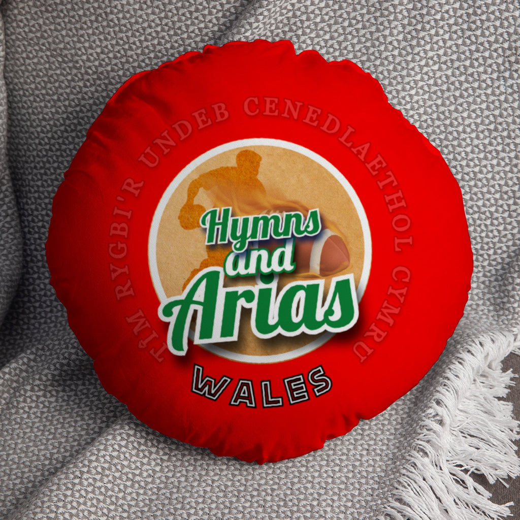 Wales Rugby Union Hymns  - Legend Collection - Circle Cushion 14"