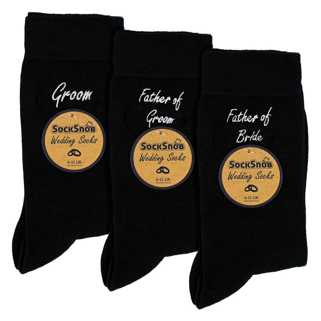 3 Pairs Mens Wedding Socks for Father of the Groom & Bride | Wedding Gift