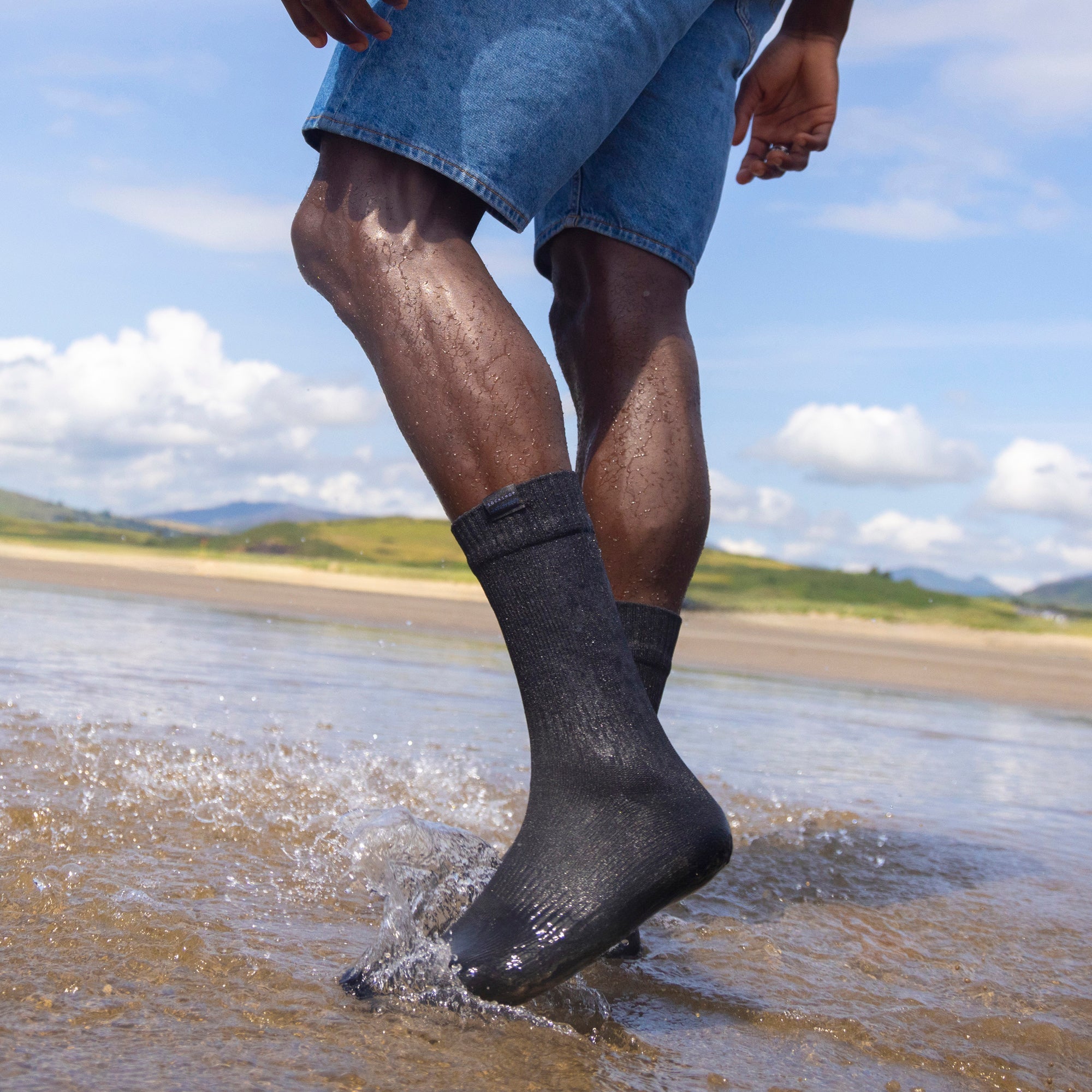 Mens Plain Waterproof Boot Socks - Fully Waterproof Breathable Work Wear