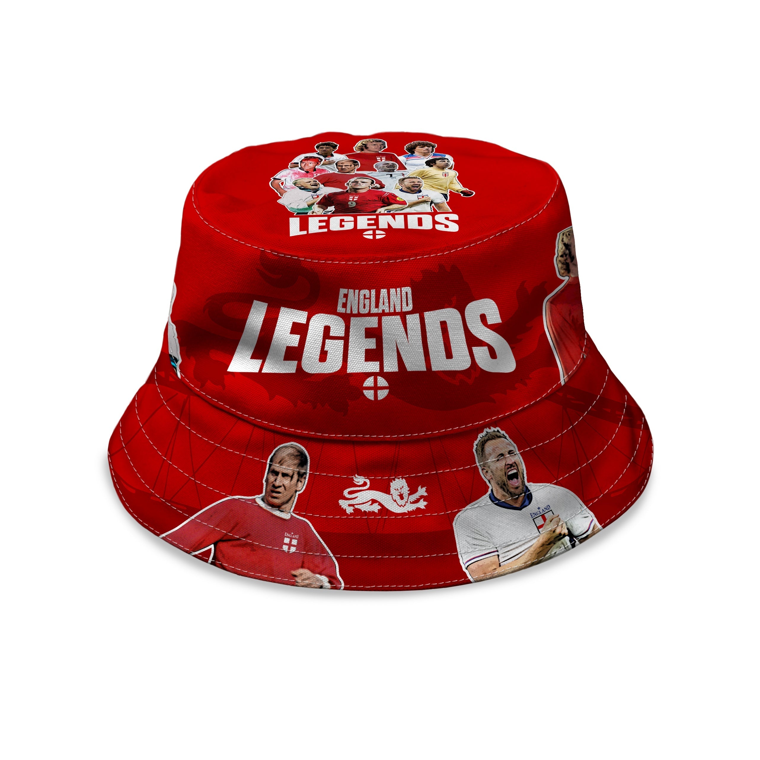 England Legends Montage - Red - Bucket Hat