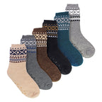 6 Pack Mens Double Layer Patterned Slipper Socks