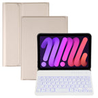 A06S Detachable Lambskin Texture Ultra-thin TPU Backlight Bluetooth Keyboard Leather Tablet Case with Stand For iPad mini 6 / mini 7, A06S