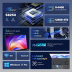 GXMO G156 15.6 inch Laptop, 32GB+1TB, Windows 11 AMD Ryzen 7 5825U Octa Core, Support Fingerprint Unlock, EU Plug