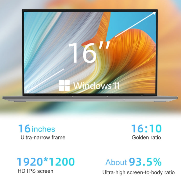 Jumper EZbook S7 Max 16 inch Laptop, 16GB+128GB+512GB, Windows 11 Intel Alder Lake N95 Quad Core, EU Plug(Grey)