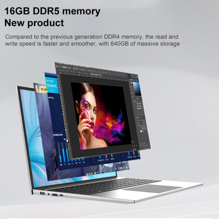 Jumper EZbook S7 Max 16 inch Laptop, 16GB+128GB+512GB, Windows 11 Intel Alder Lake N95 Quad Core, EU Plug(Grey)
