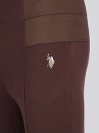 Womens Elastic Waistband Legging Puce