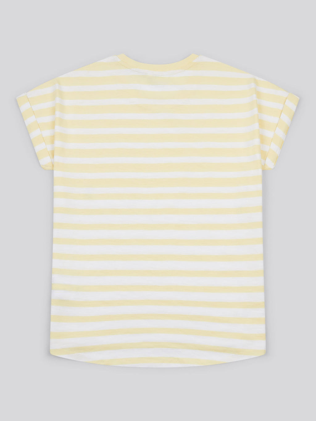 Womens Stripe Slub  T-Shirt in Pastel Yellow