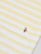 Womens Stripe Slub  T-Shirt in Pastel Yellow