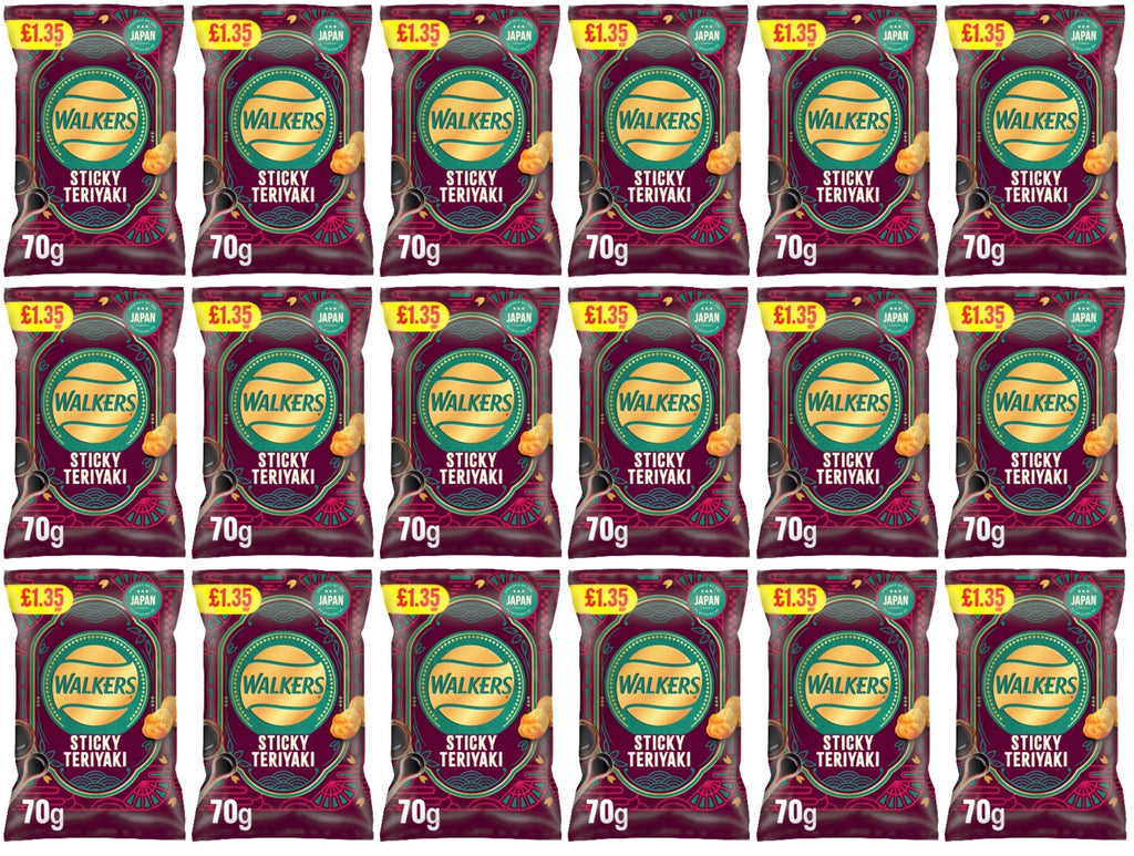 18 x Walkers Sticky Teriyaki - 70GM