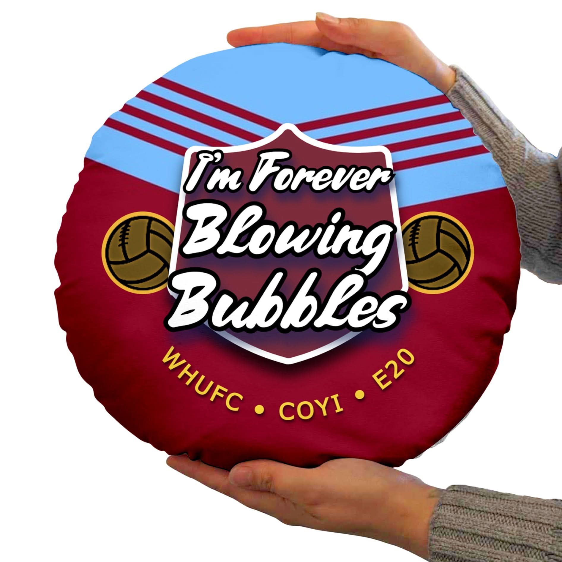 West Ham Bubbles - Football Legends - Circle Cushion 14"