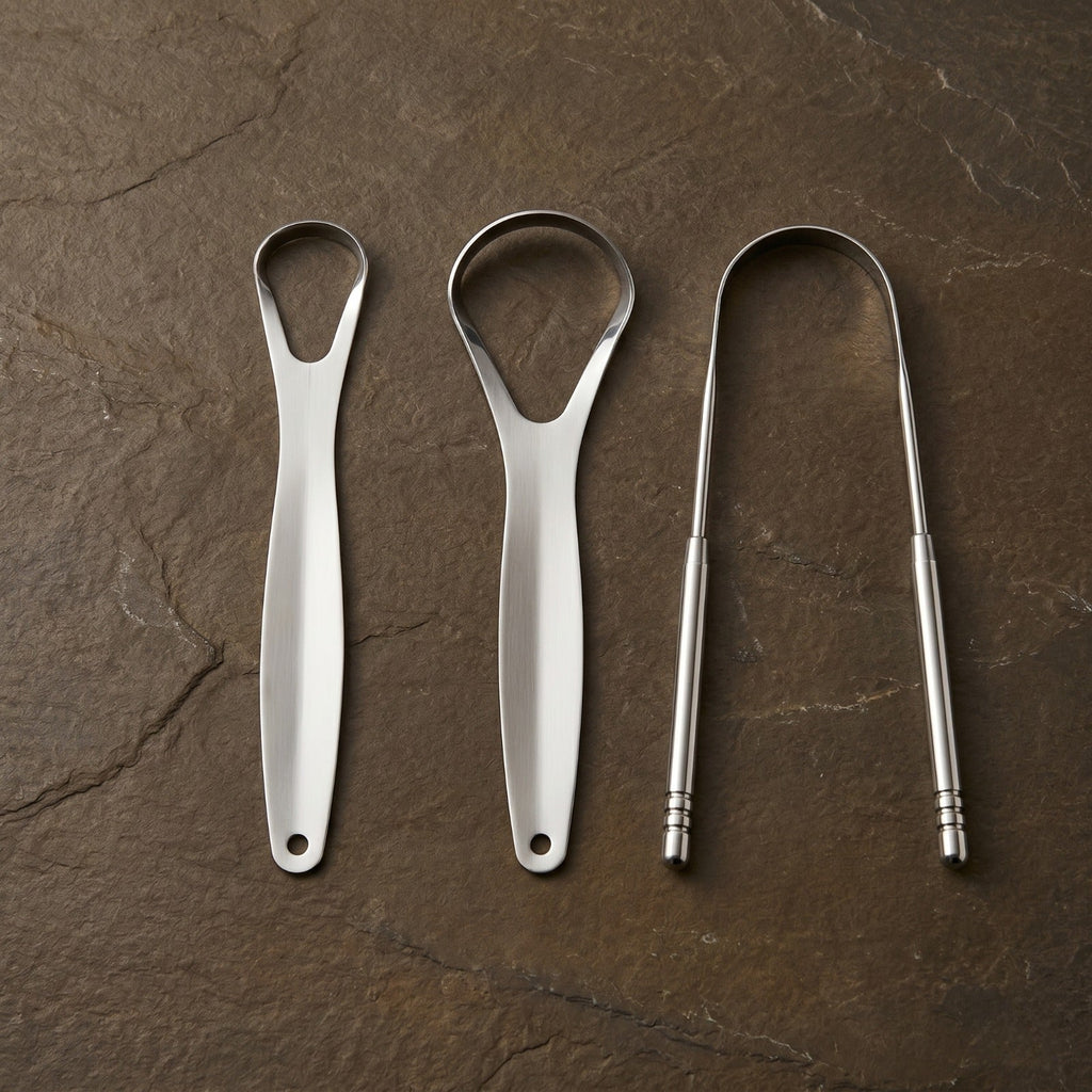 Pack of 2 Stainless Steel Tongue Scrapers – Fresh Breath & Oral Hygiene