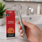 Reusable Stainless Steel Tongue Scraper & Cleaner for Fresh Breath & Oral Care