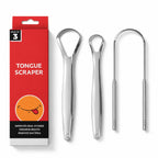 Reusable Stainless Steel Tongue Scraper & Cleaner for Fresh Breath & Oral Care