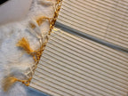 Minimal Gold Stripe Kerala Kasavu Saree with Tassels