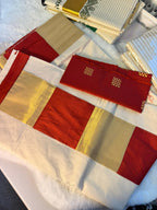 Traditional Kerala Kasavu Saree with Red & Gold Border