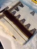 Temple Heritage Kerala Kasavu Saree with Traditional Gopuram Print