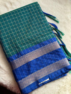 Emerald Green & Royal Blue Traditional Saree 💙💚