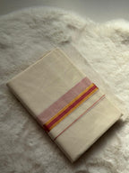 Classic Kerala Dhoti – Red Heritage Border