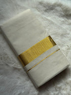Traditional Kerala Kasavu Dhoti – Classic Gold Border