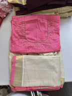 Kerala Half Saree Set – Blush Pink