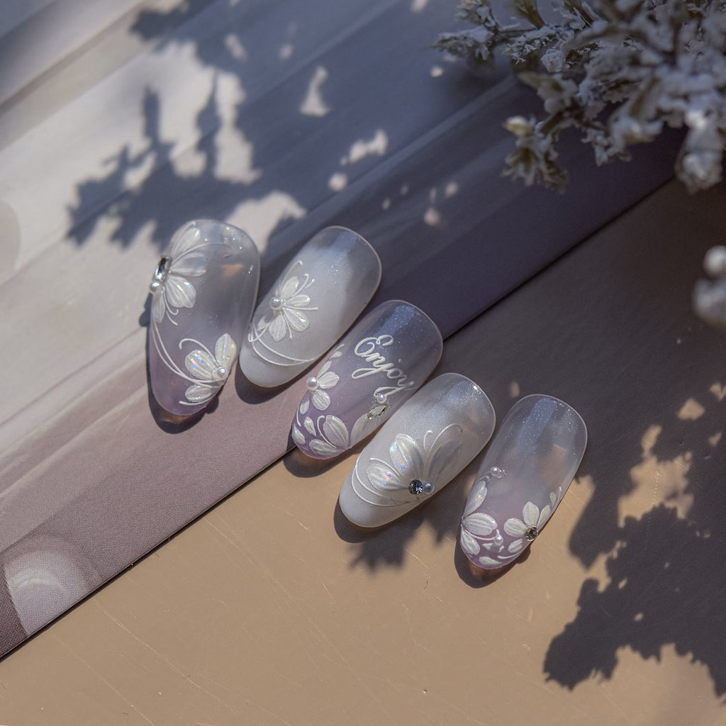 Hello Claws | White Cherry Flower Nail Deco Sticker