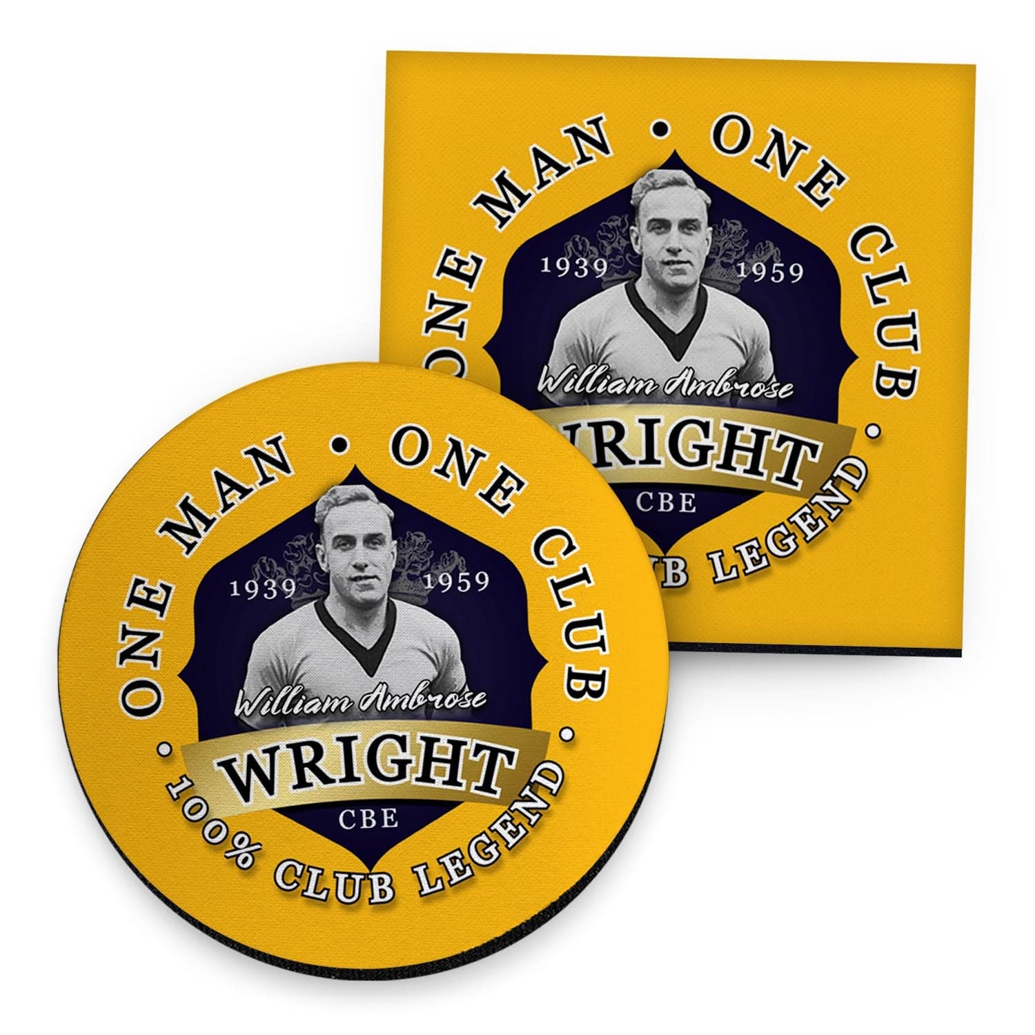 Wolverhampton Billy Wright - Football Coaster - Square Or Circle