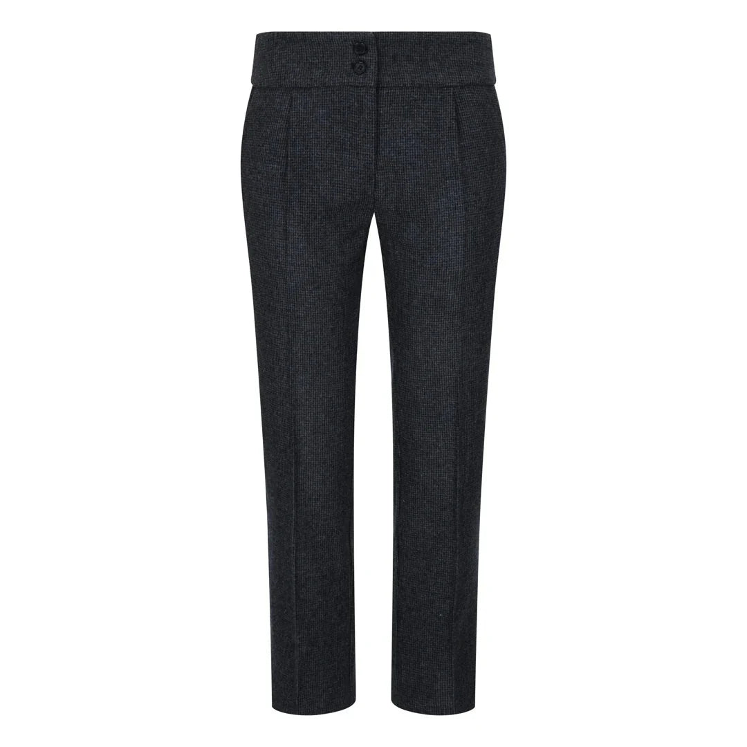 wsn01 - Women Grey Suit Blazer Waistcoat & Trousers in Tweed Herringbone