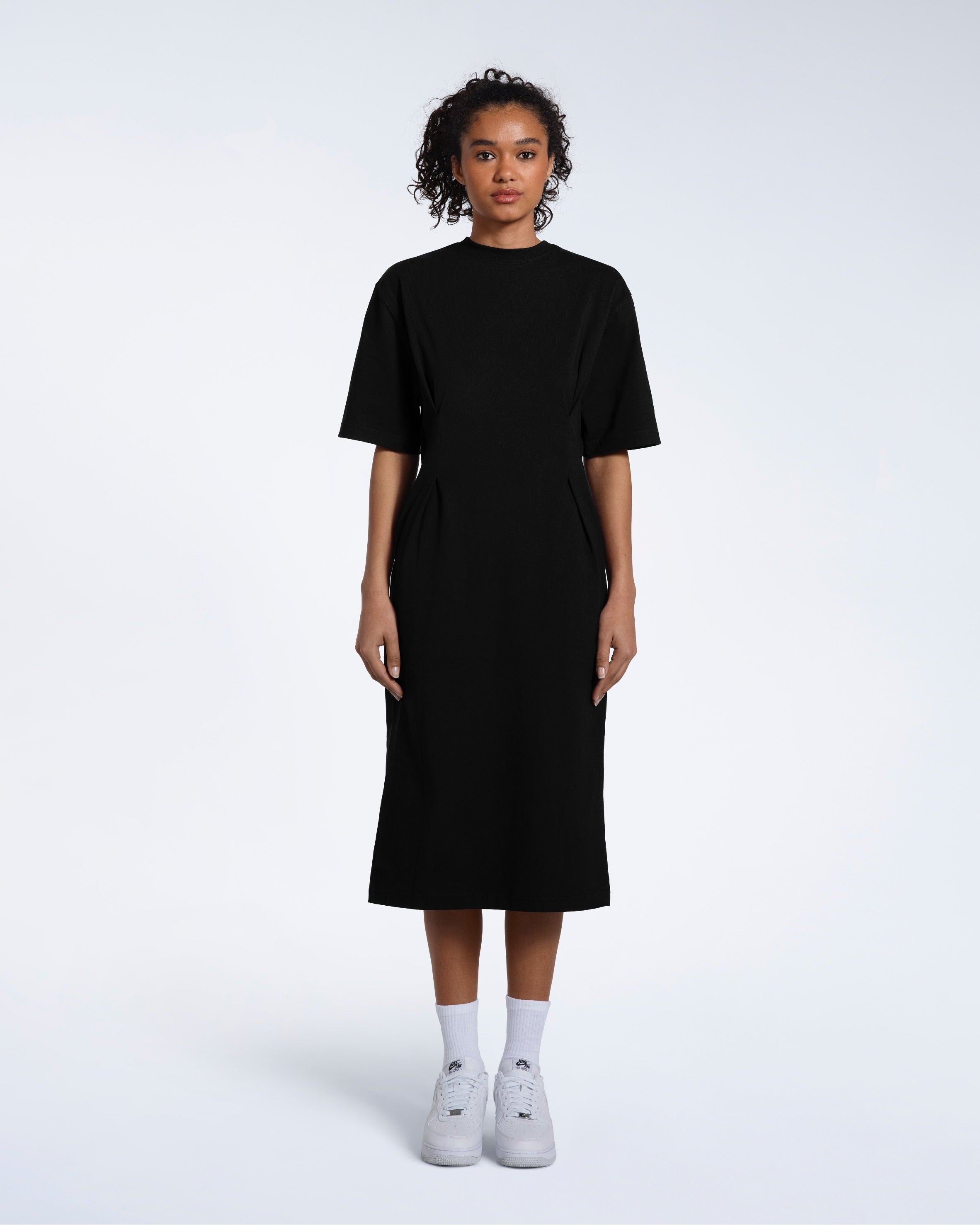 Pleated Waist T-Shirt Dress