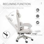 Vinsetto Linen-Look Office Chair, with 160\'c2\'b0 Reclining Back and Footrest - White