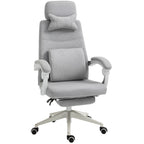 Vinsetto Office Chair, Ergonomic Desk Chair, High Back Fabric Work Chair with 160\'c2\'b0 Reclining Backrest, Retractable Footrest, Neck and Lumbar Pillow for Home and Study, Grey