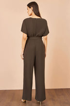 Yumi Brown Batwing Stretch Jumpsuit