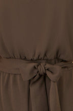 Yumi Brown Batwing Stretch Jumpsuit