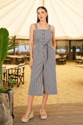 Yumi Black Gingham Button Through Jumpsuit