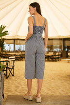 Yumi Black Gingham Button Through Jumpsuit