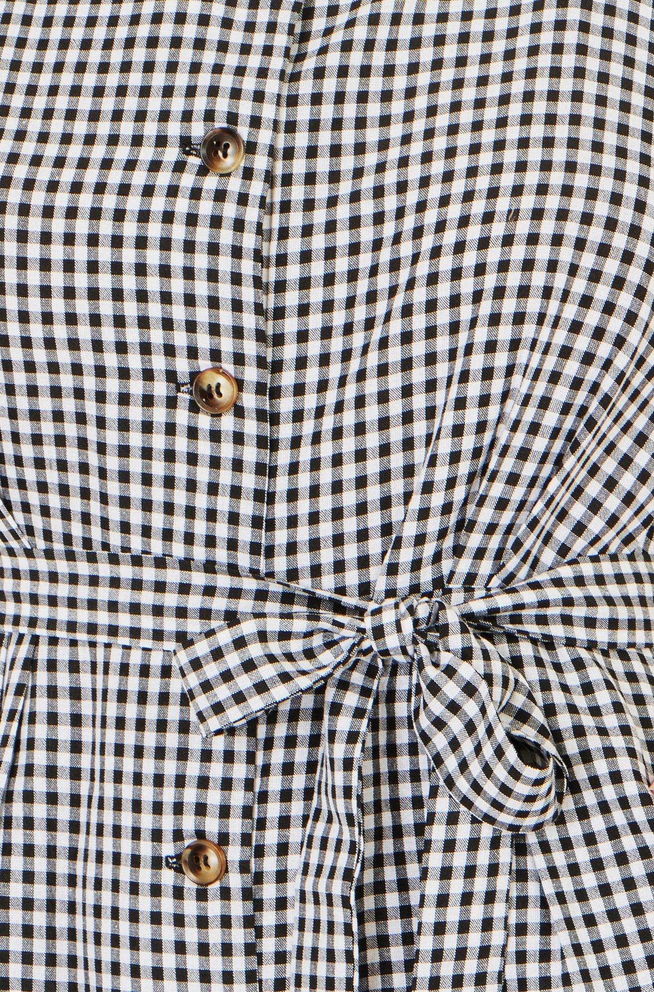 Yumi Black Gingham Button Through Jumpsuit