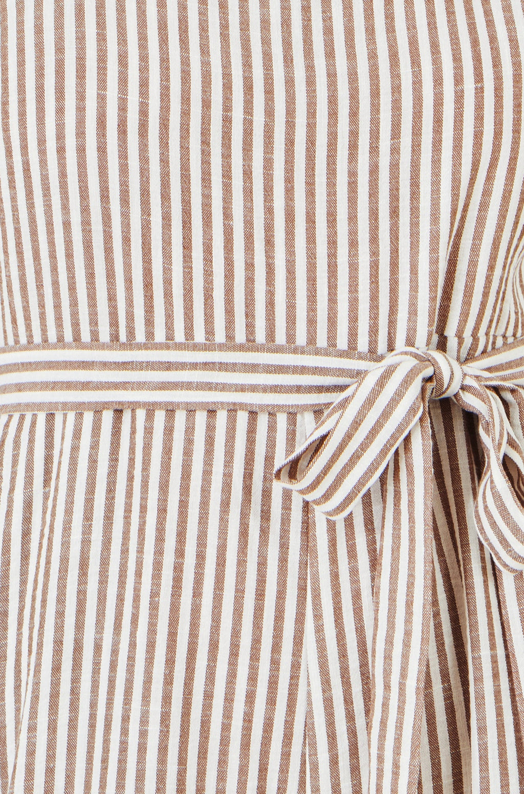 Yumi Brown Stripe Strappy Jumpsuit