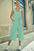 Yumi Green Stripe Strappy Jumpsuit